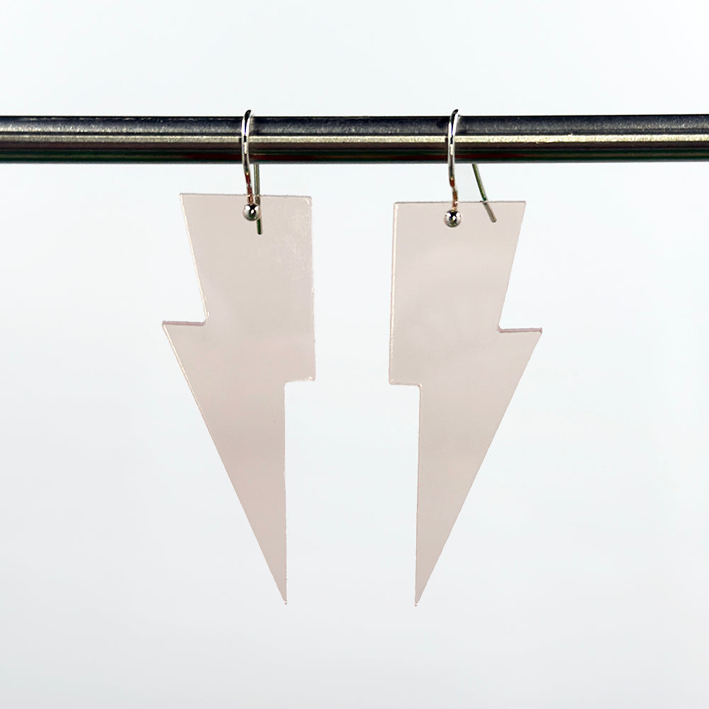 Hanging Lightning Bolt Earrings - Transparent Colors