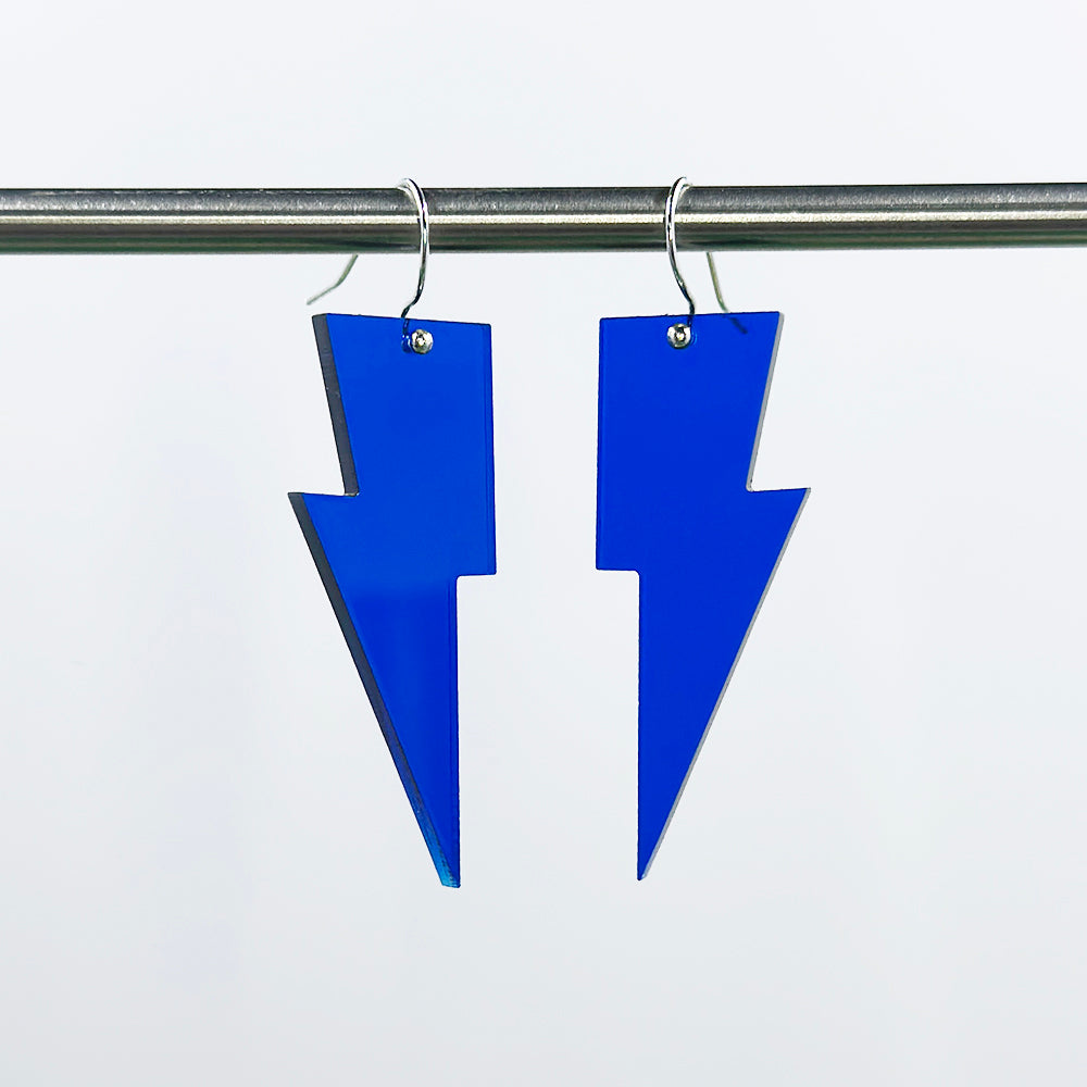 Hanging Lightning Bolt Earrings - Transparent Colors