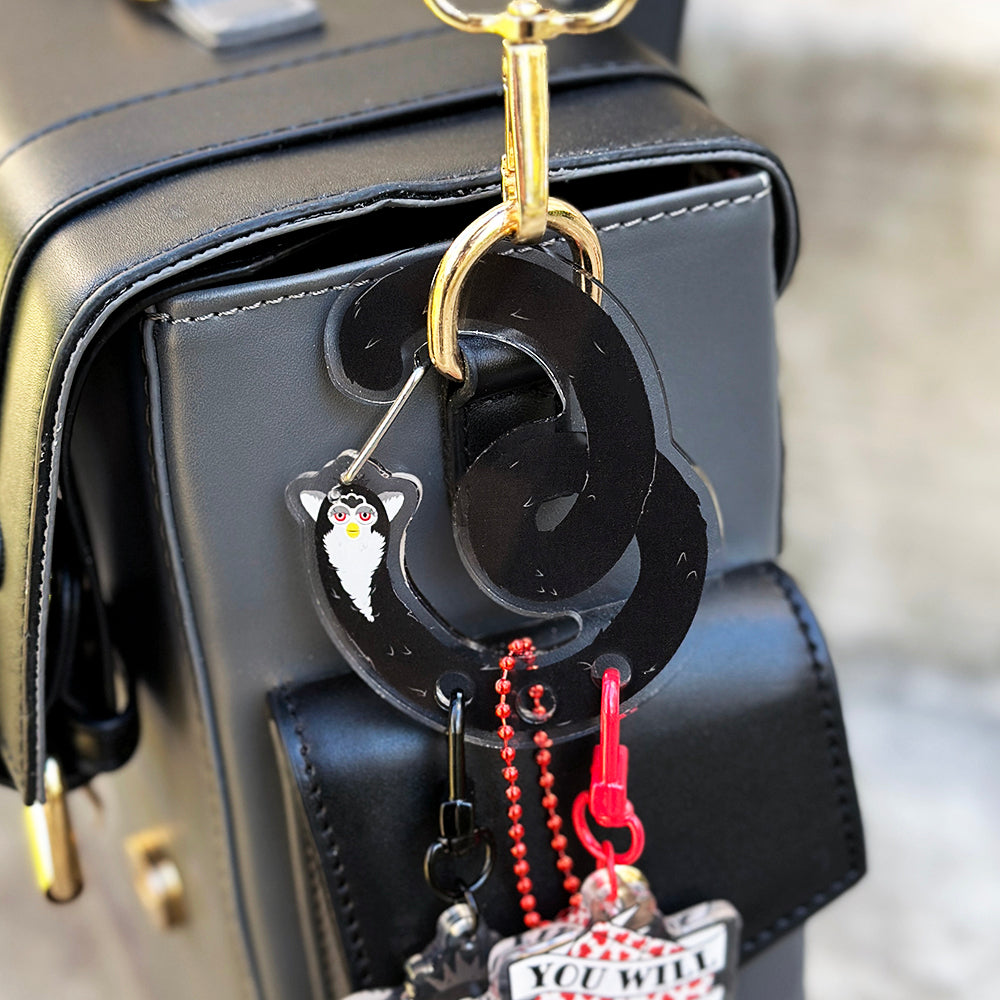 Long Creepy Fuzzball Acrylic Carabiner