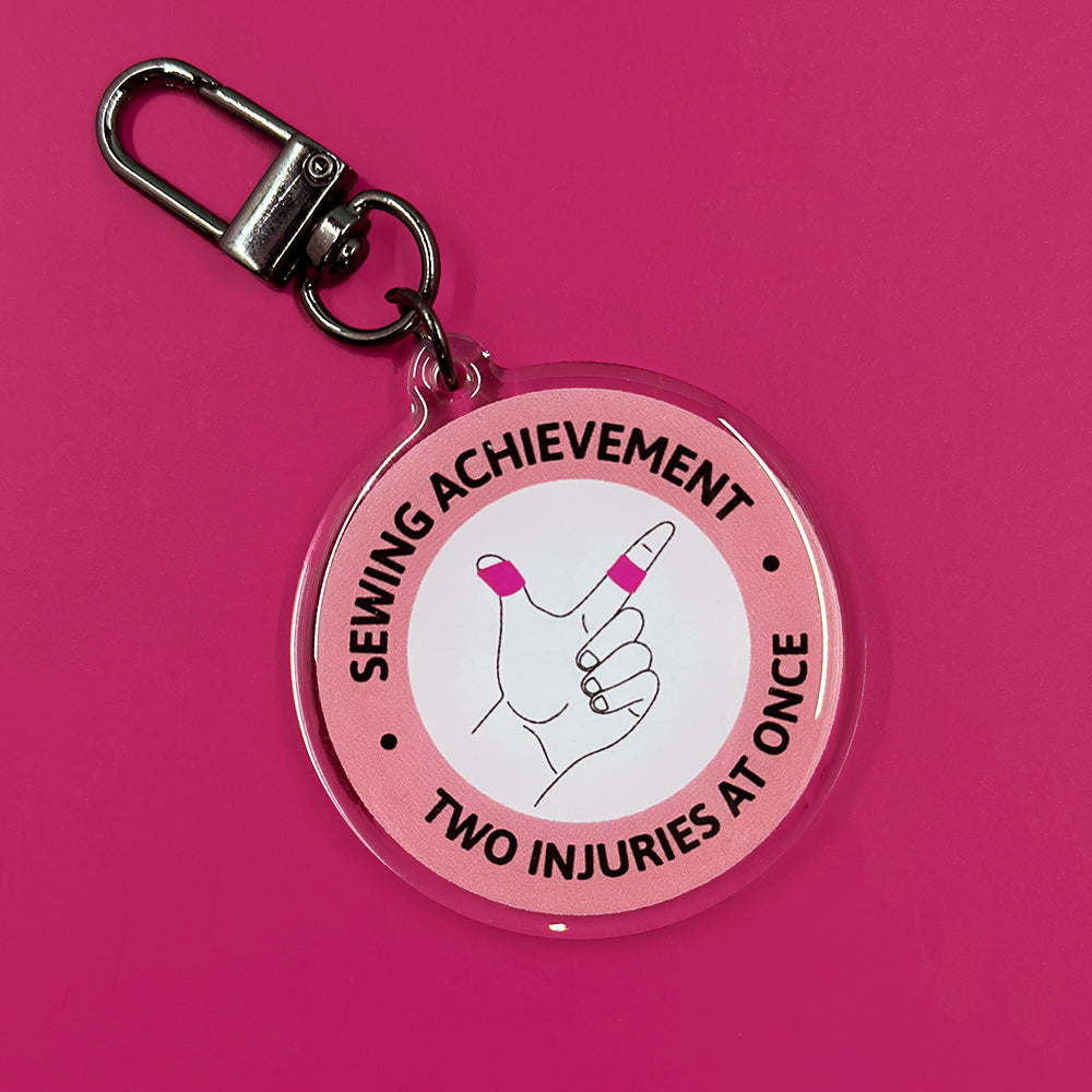 Sewing Achievement Keychain - Two Injuries At Once