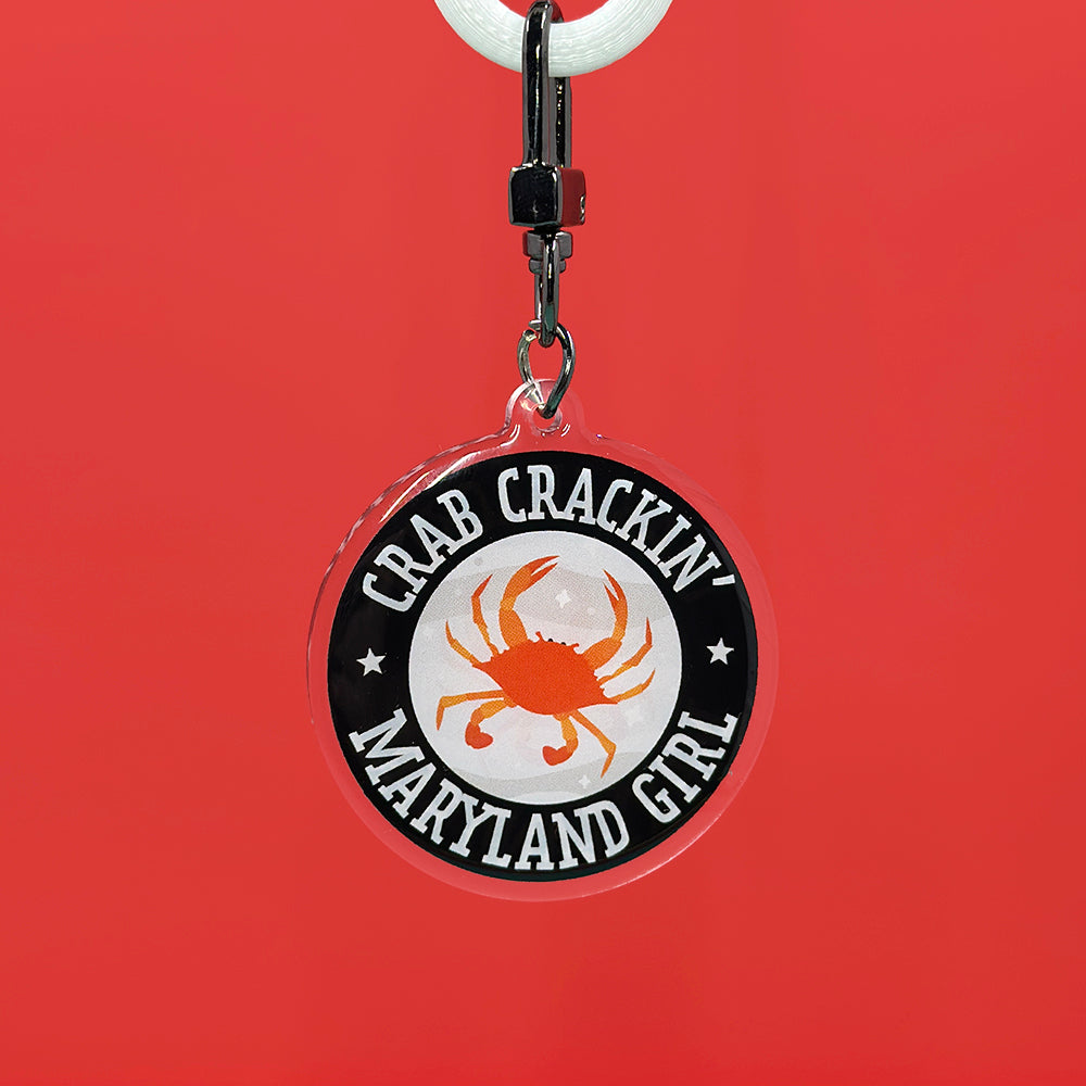 Crab Crackin Maryland Girl Keychain