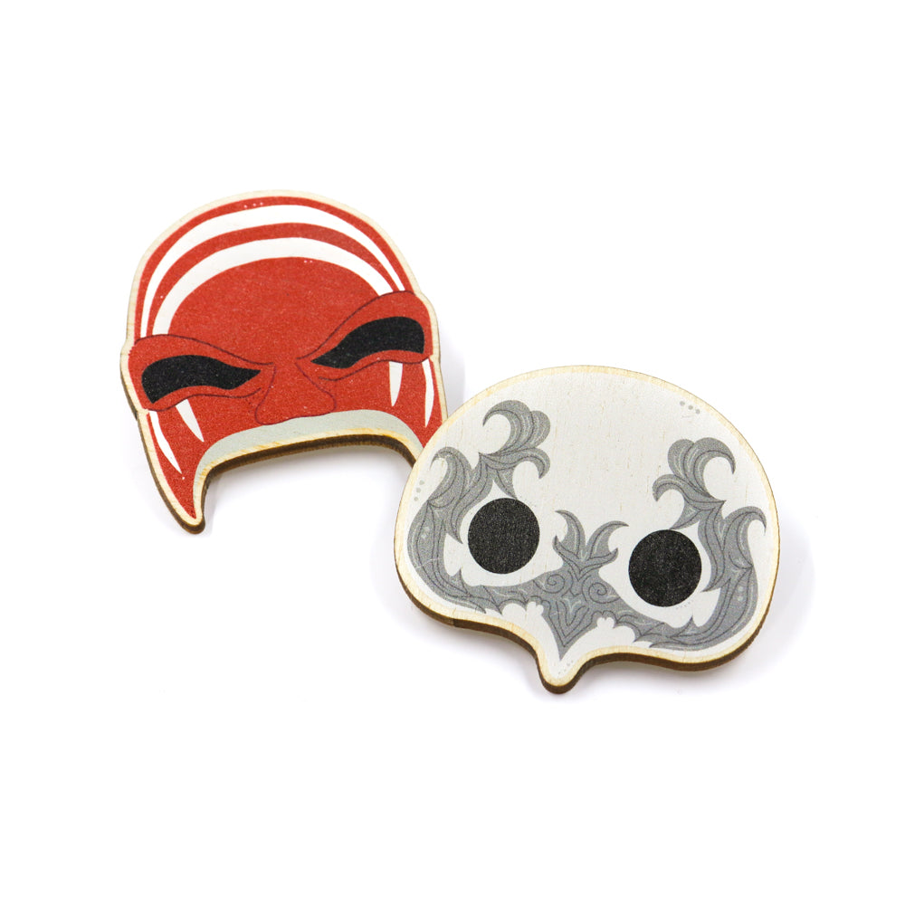 Ancient Mask Wooden Pins