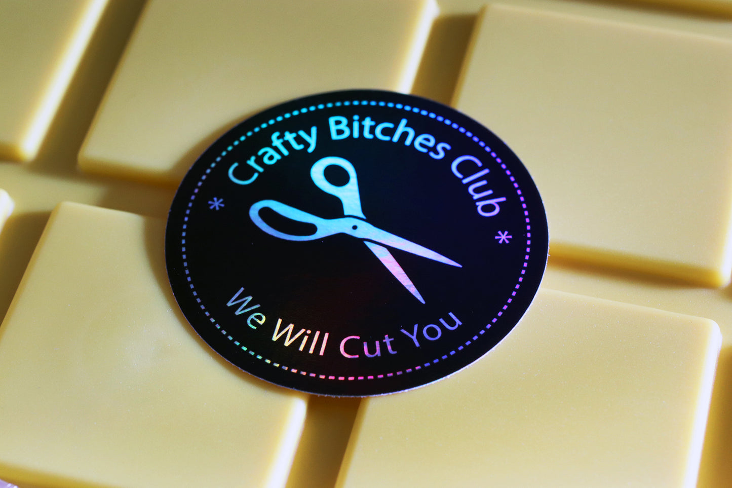 Holographic Crafty Bitches Club Vinyl Sticker
