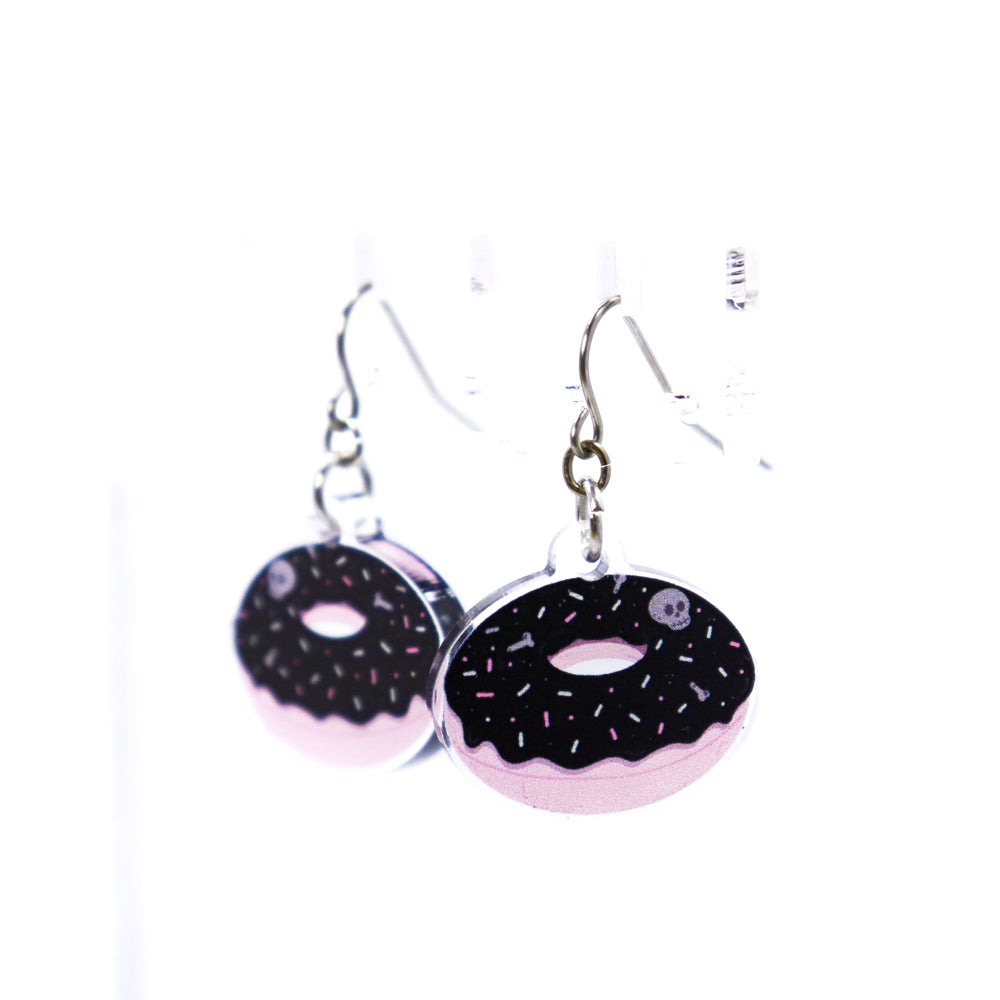 Goth Donut Hanging Earrings
