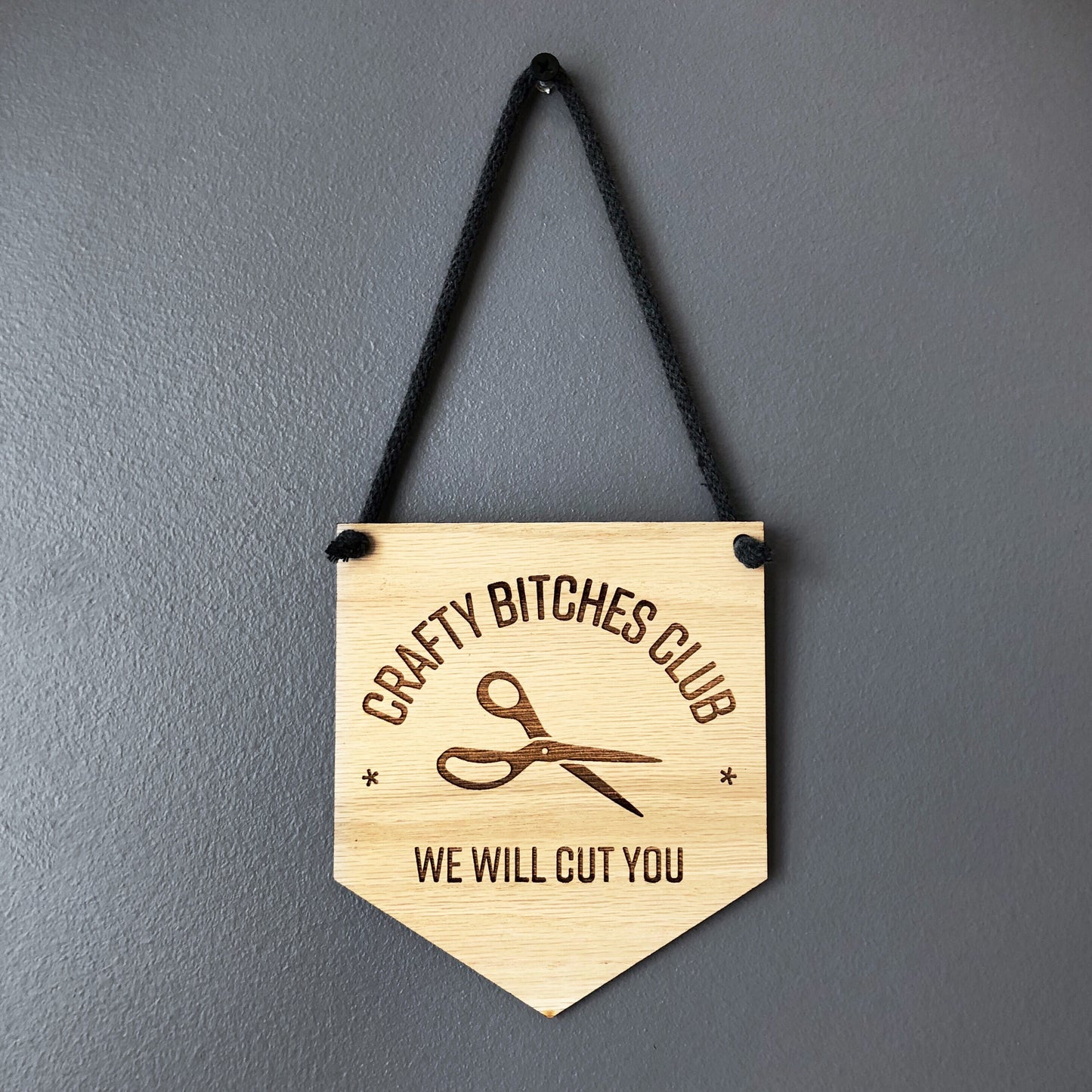 Crafty Bitches Club Wooden Banner