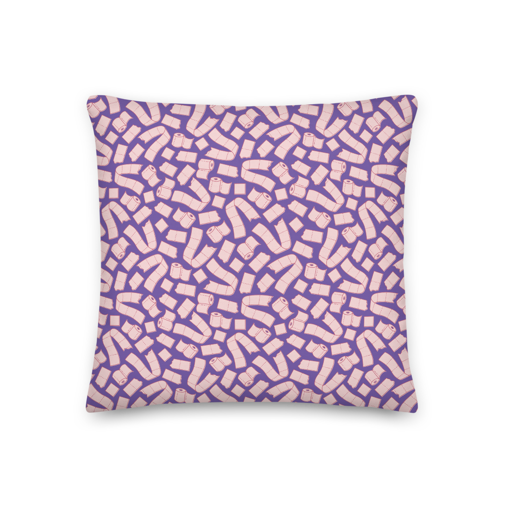 Toilet Paper Everywhere! Pillow - Vapor Purple