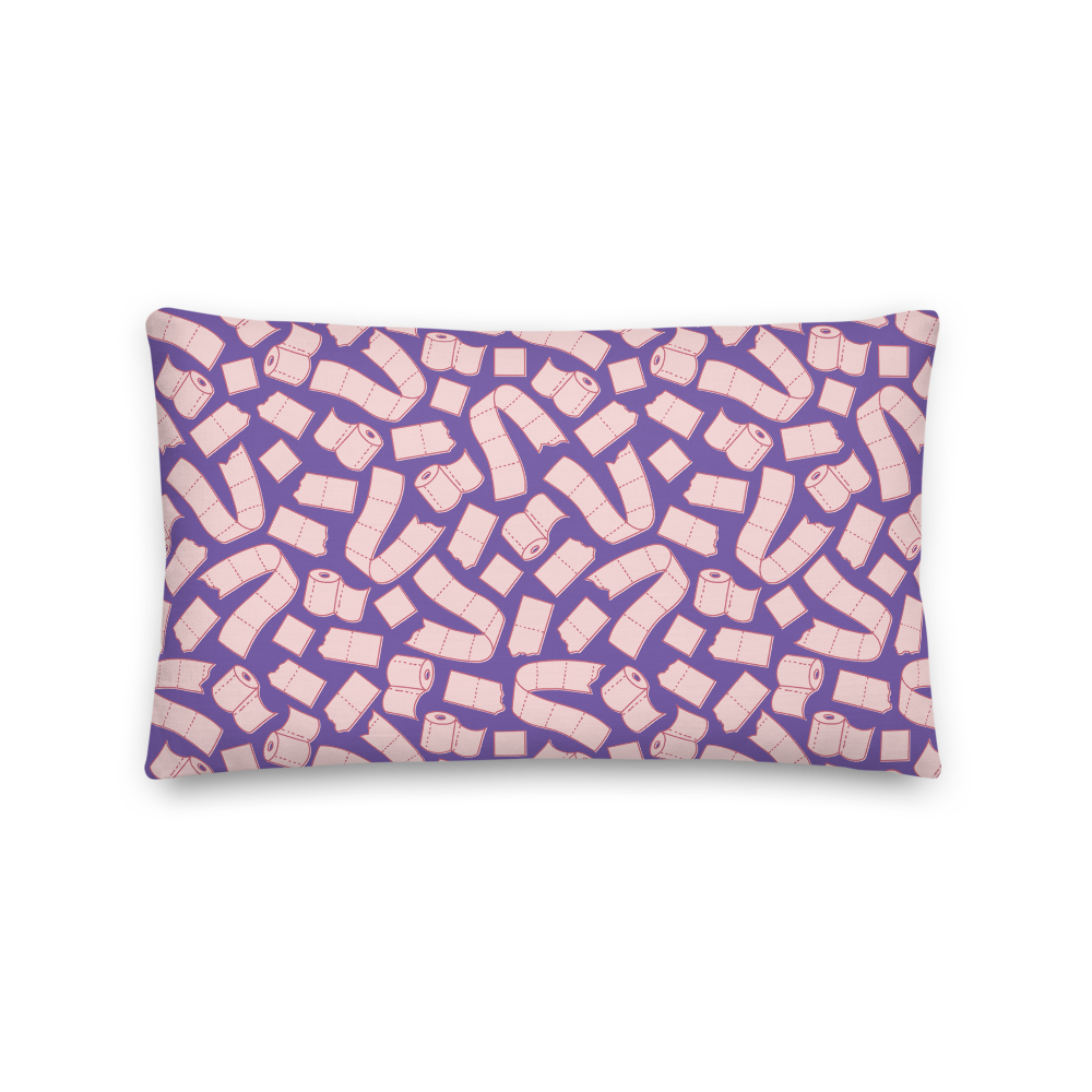 Toilet Paper Everywhere! Pillow - Vapor Purple