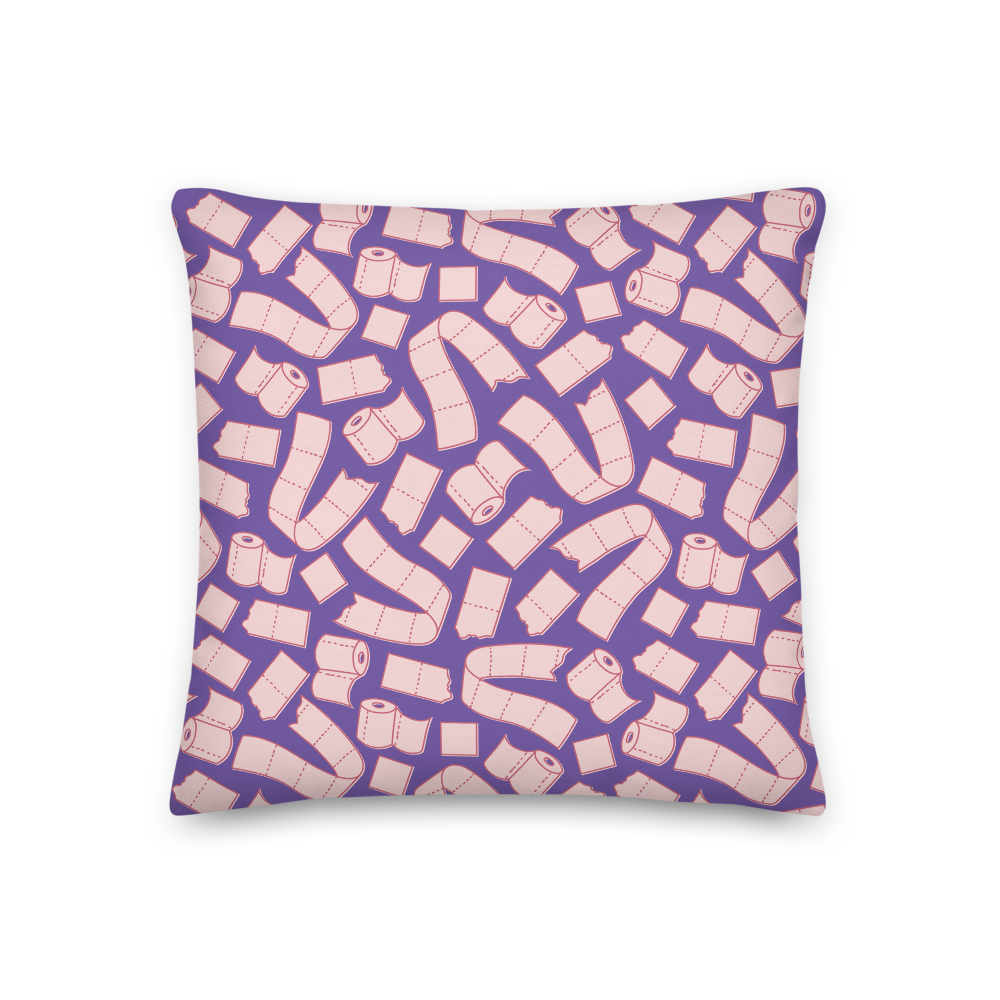 Toilet Paper Everywhere! Pillow - Vapor Purple
