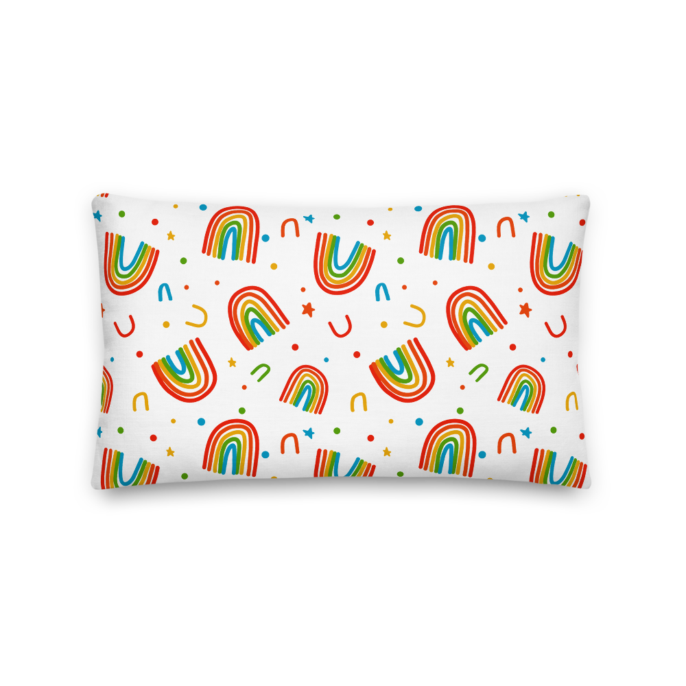 Rainbow Doodles Pillow