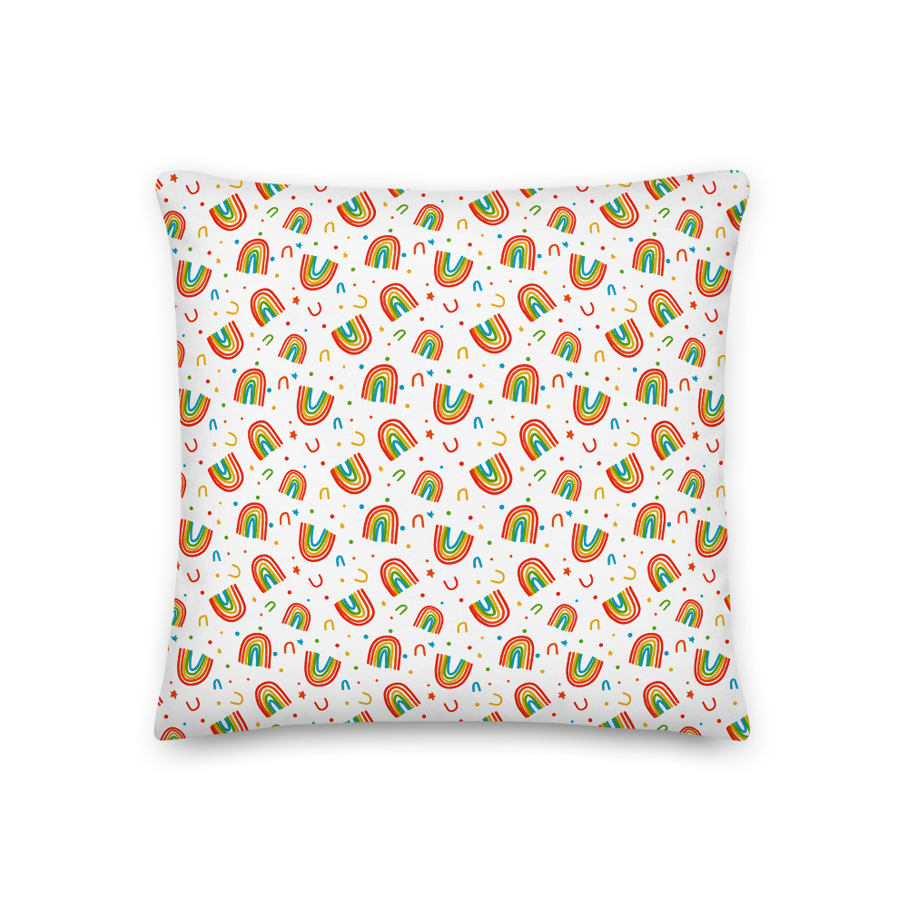 Rainbow Doodles Pillow