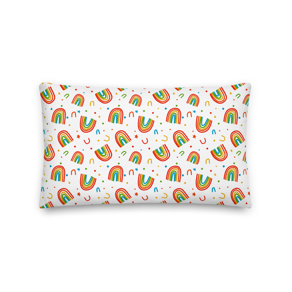 Rainbow Doodles Pillow