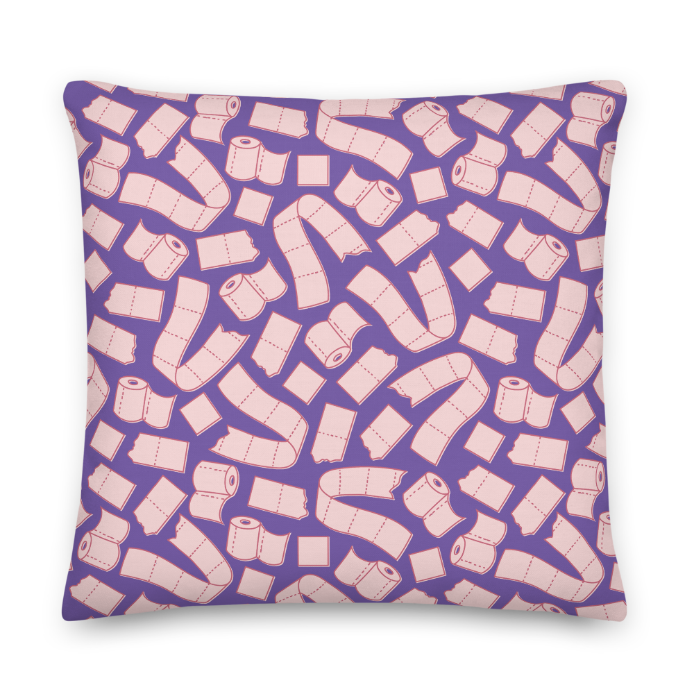 Toilet Paper Everywhere! Pillow - Vapor Purple