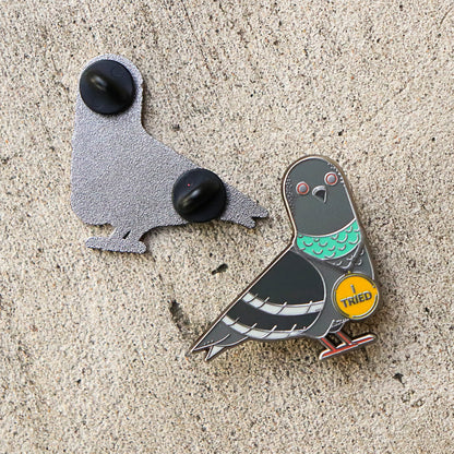 "The Pigeon Who Really Tried" Hard Enamel Pin