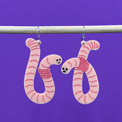 Worms on Hooks Hanging Earrings