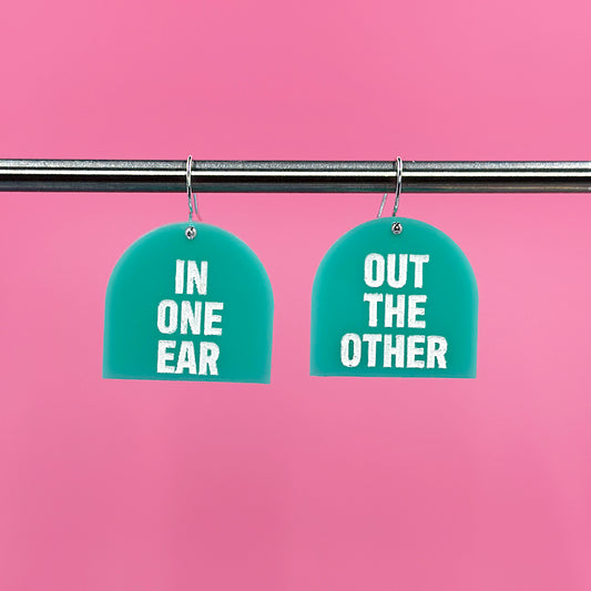 In One Ear, Out the Other Earrings - Teal