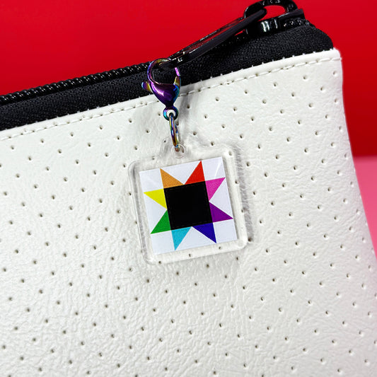 Quilty Zipper Charm - Rainbow