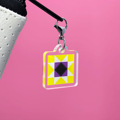 Quilty Zipper Charm - Non_Binary Pride