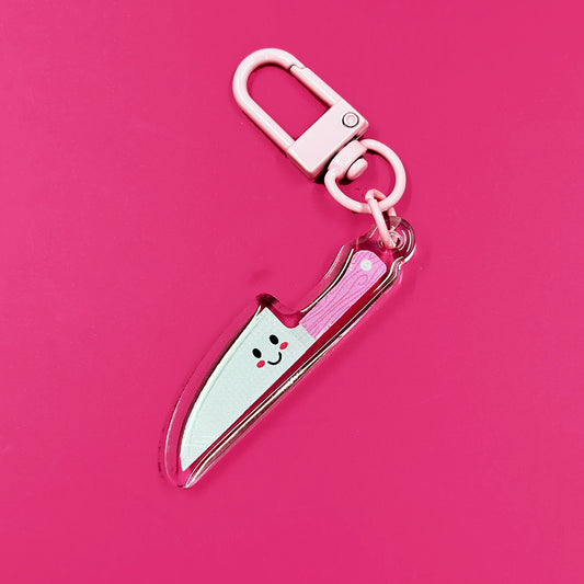 Tiny Knife Keychain - Pink