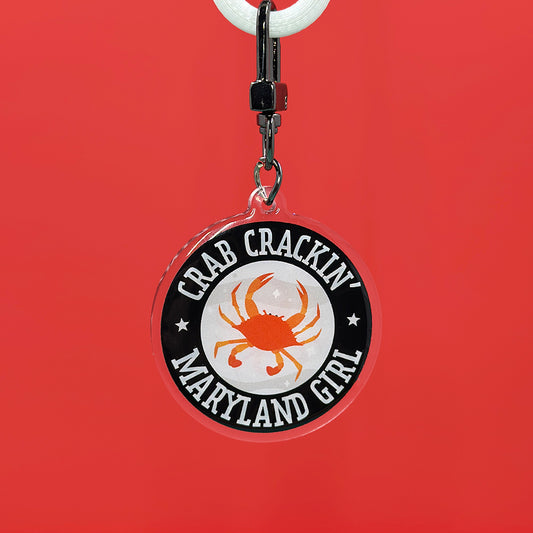 Crab Crackin Maryland Girl Keychain