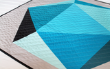 Icosahedron Baby or Toddler Quilt - Blues & Grays