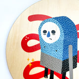 Sad James on a Wooden Circle