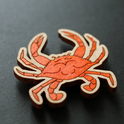 Painted Crab Brooch #002