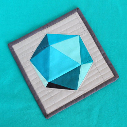Spinning Icosahedron SINGLE Quilt Block - 8" and 18" Version - Paper Pieced PATTERN - PDF