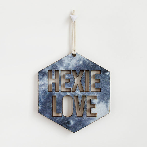 Hexie Love Wall Hanging - Grey Tie Dye