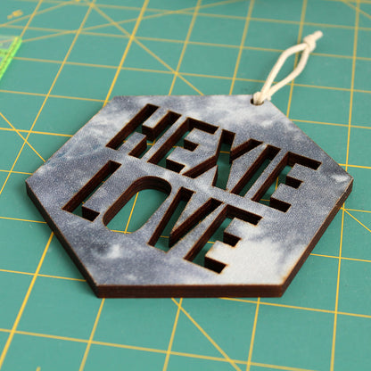 Hexie Love Wall Hanging - Grey Tie Dye