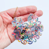 Acrylic Squiggle Necklace Pendant - “Moody”