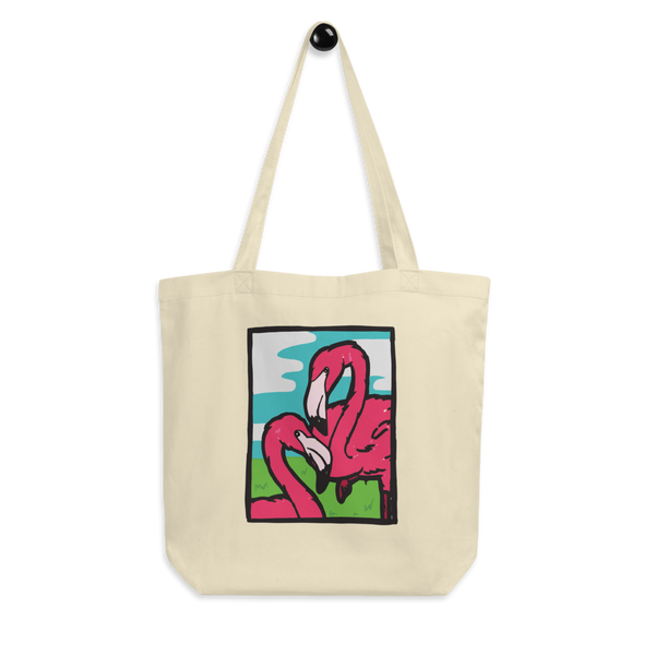 80's Flamingo Eco Tote Bag