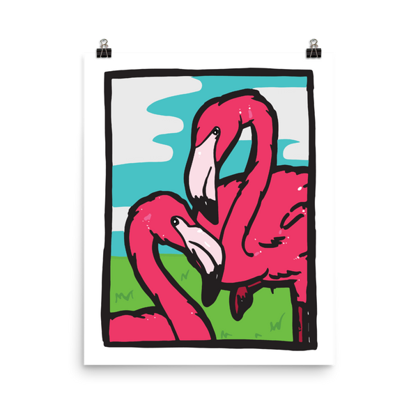 80's Flamingo print