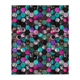 Dark Marbled Hexies Plush Throw Blanket