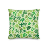 Monstera Doodles Pillow in Greens
