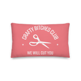 Crafty Bitches Club Pillow in Pink