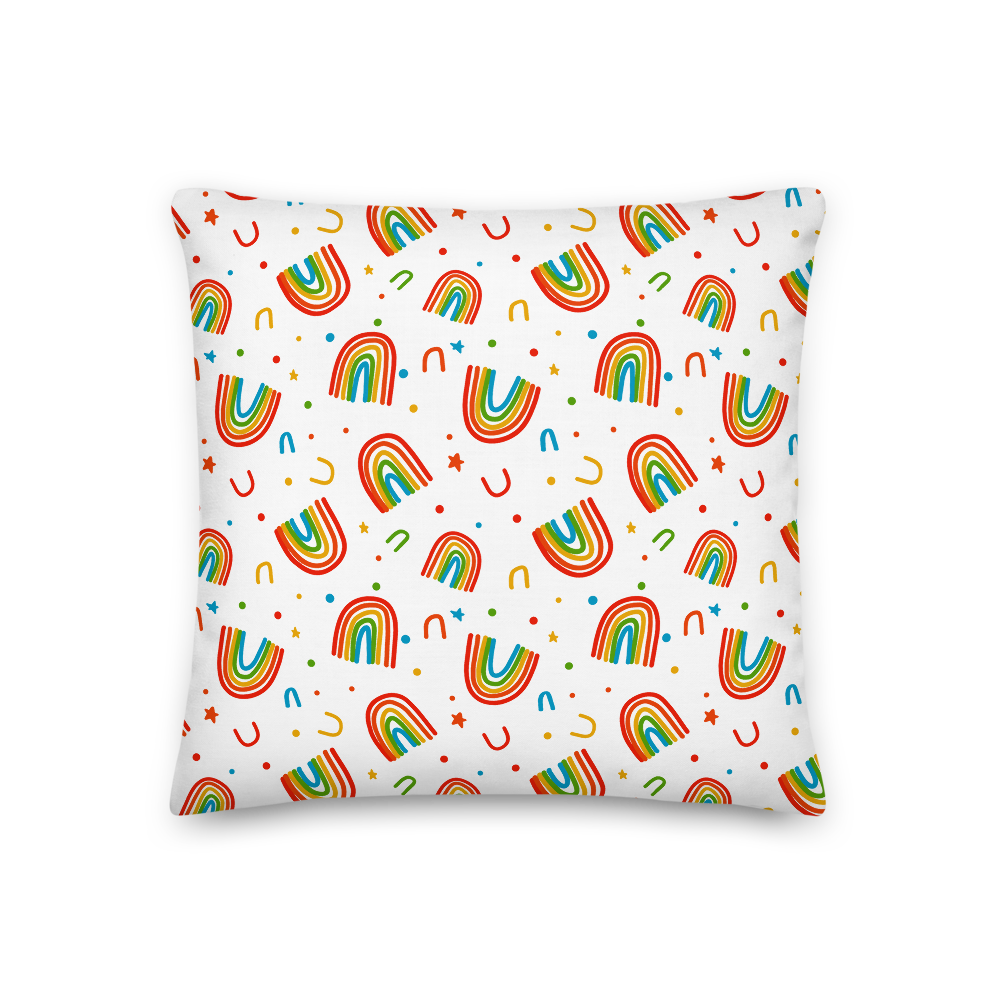 Rainbow Doodles Pillow
