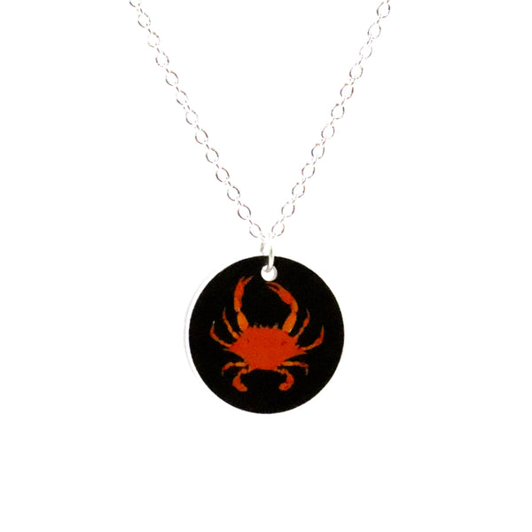 Tiny Crab Painting Necklace